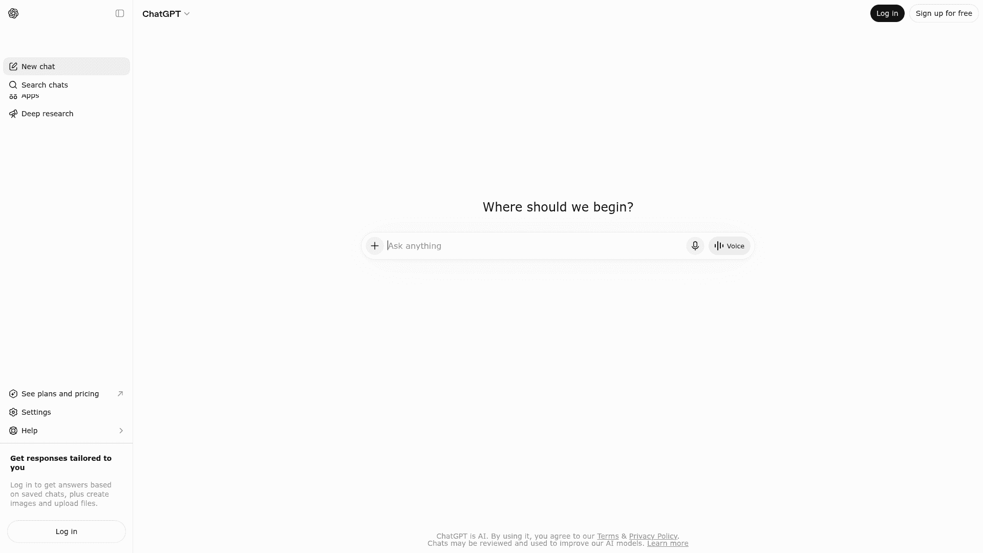 ChatGPT screenshot