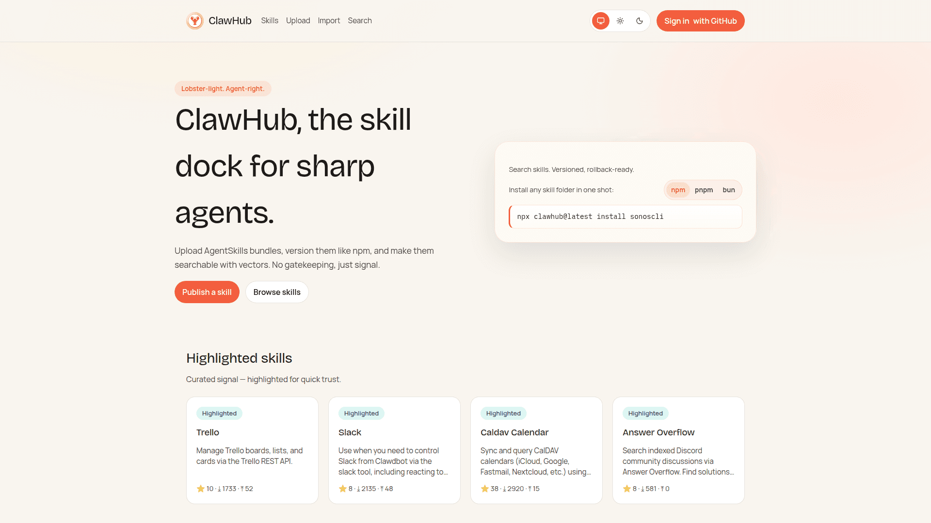 ClawHub screenshot