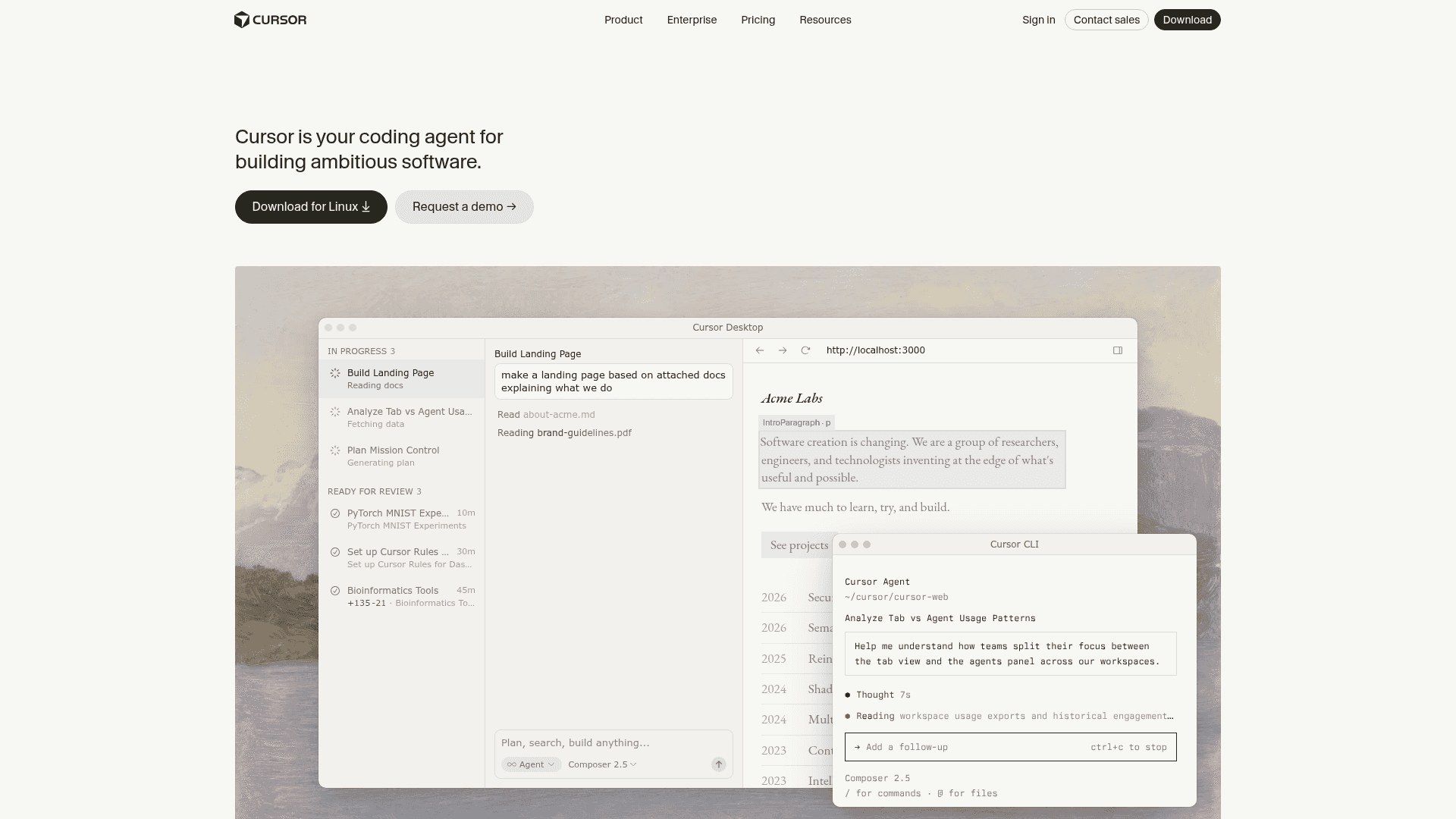 Cursor screenshot