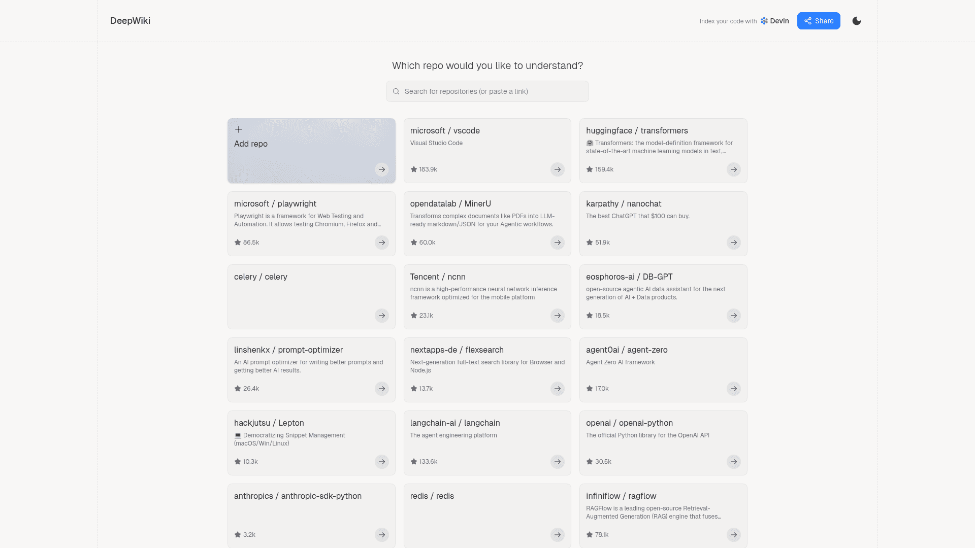 DeepWiki screenshot