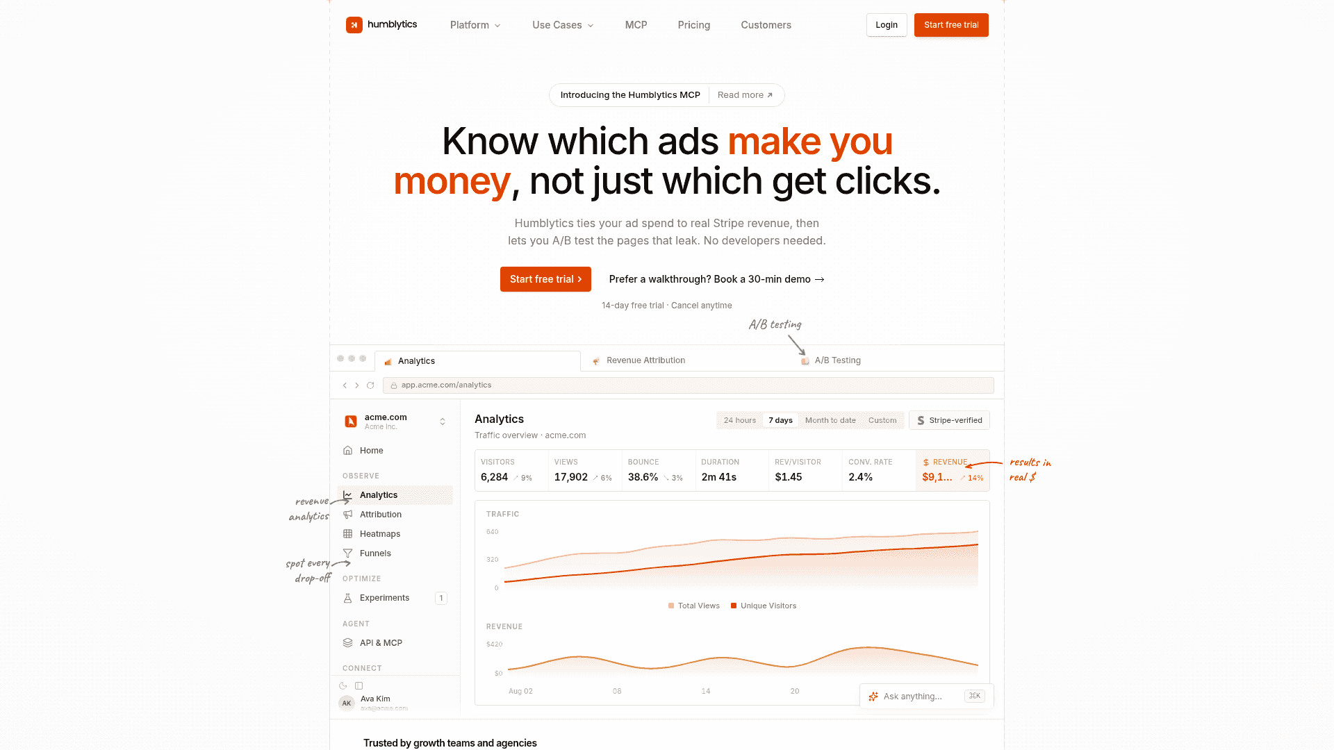 Humblytics screenshot
