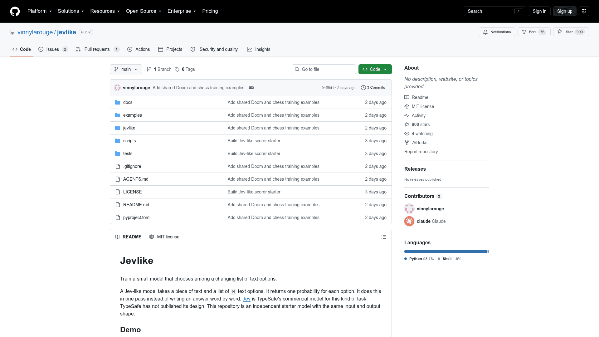 Jevlike screenshot