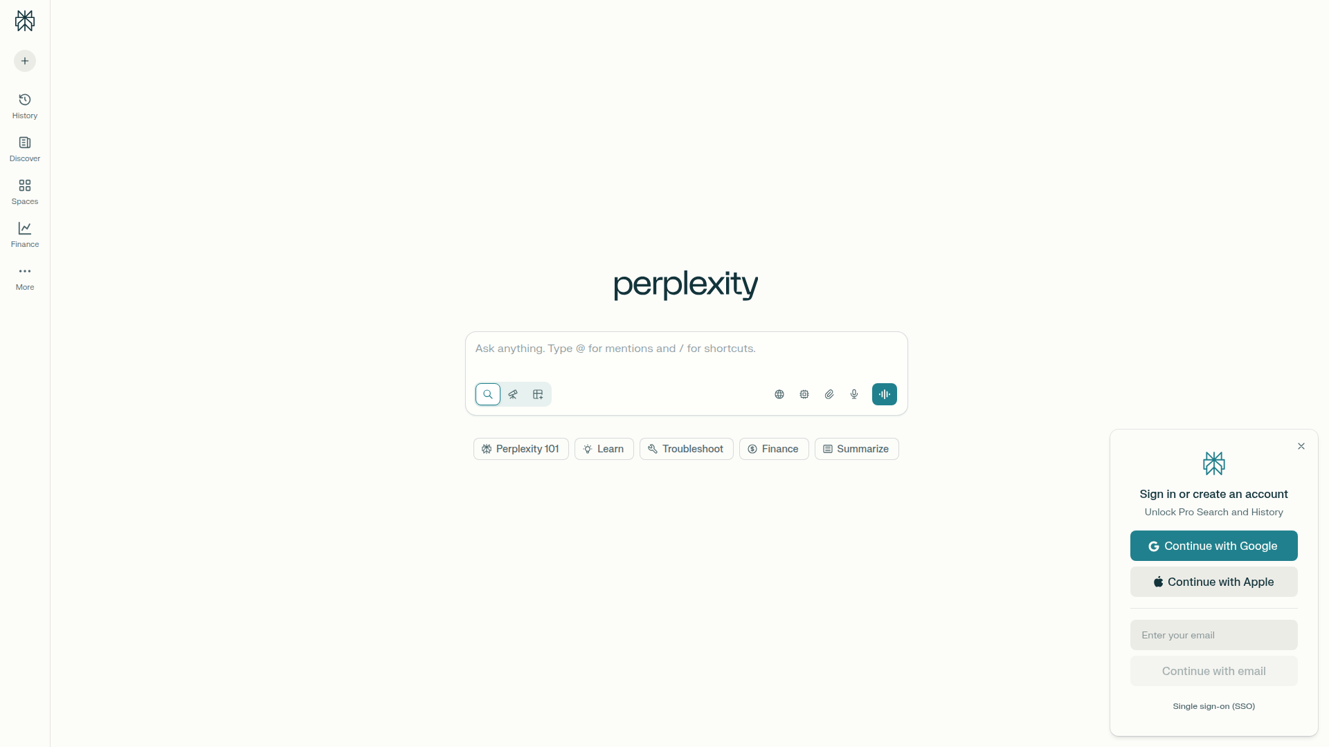 Perplexity AI screenshot