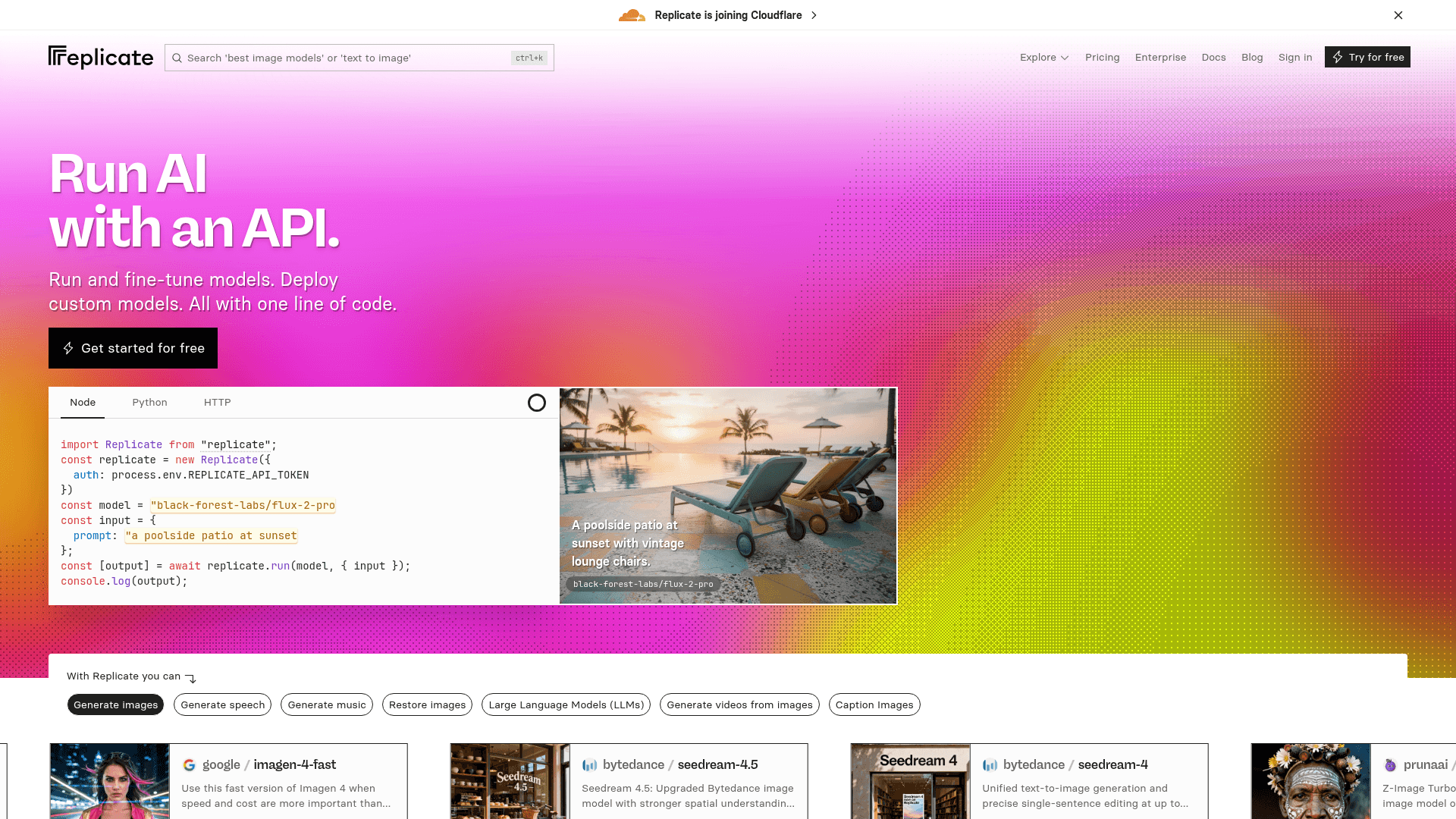 Replicate screenshot