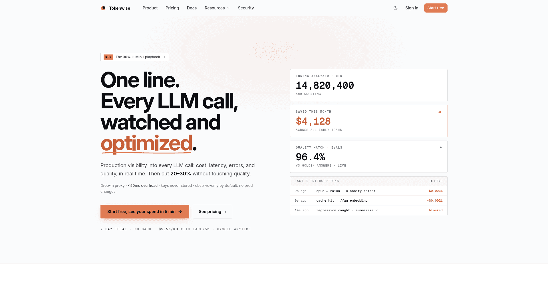 Tokenwise screenshot