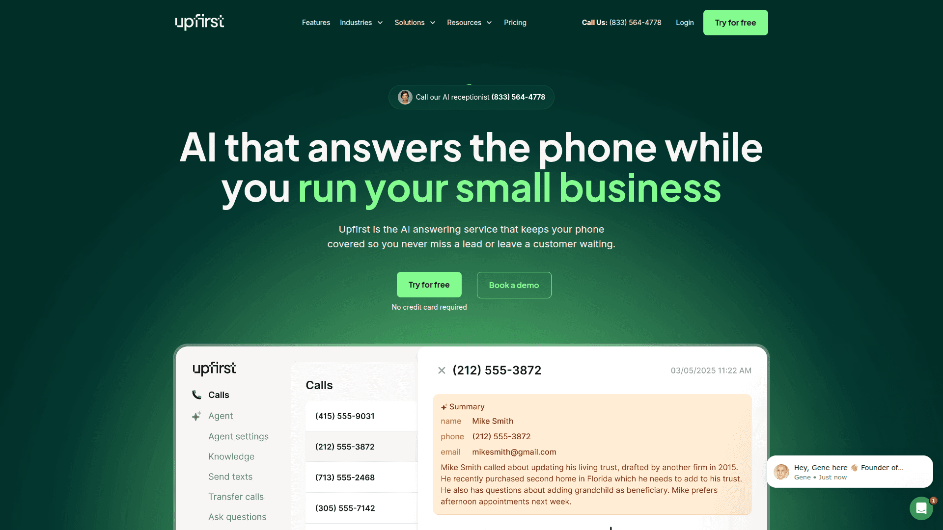 Upfirst screenshot