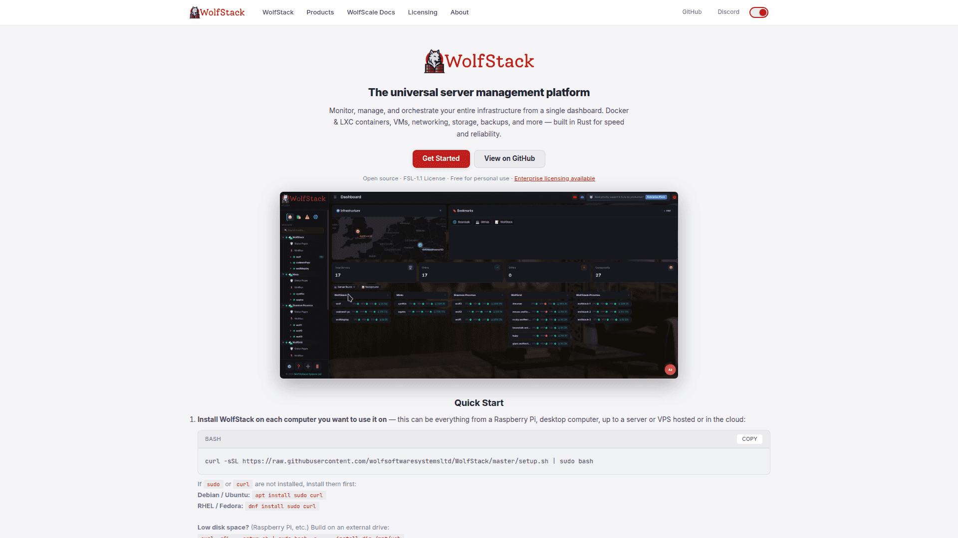 WolfStack screenshot
