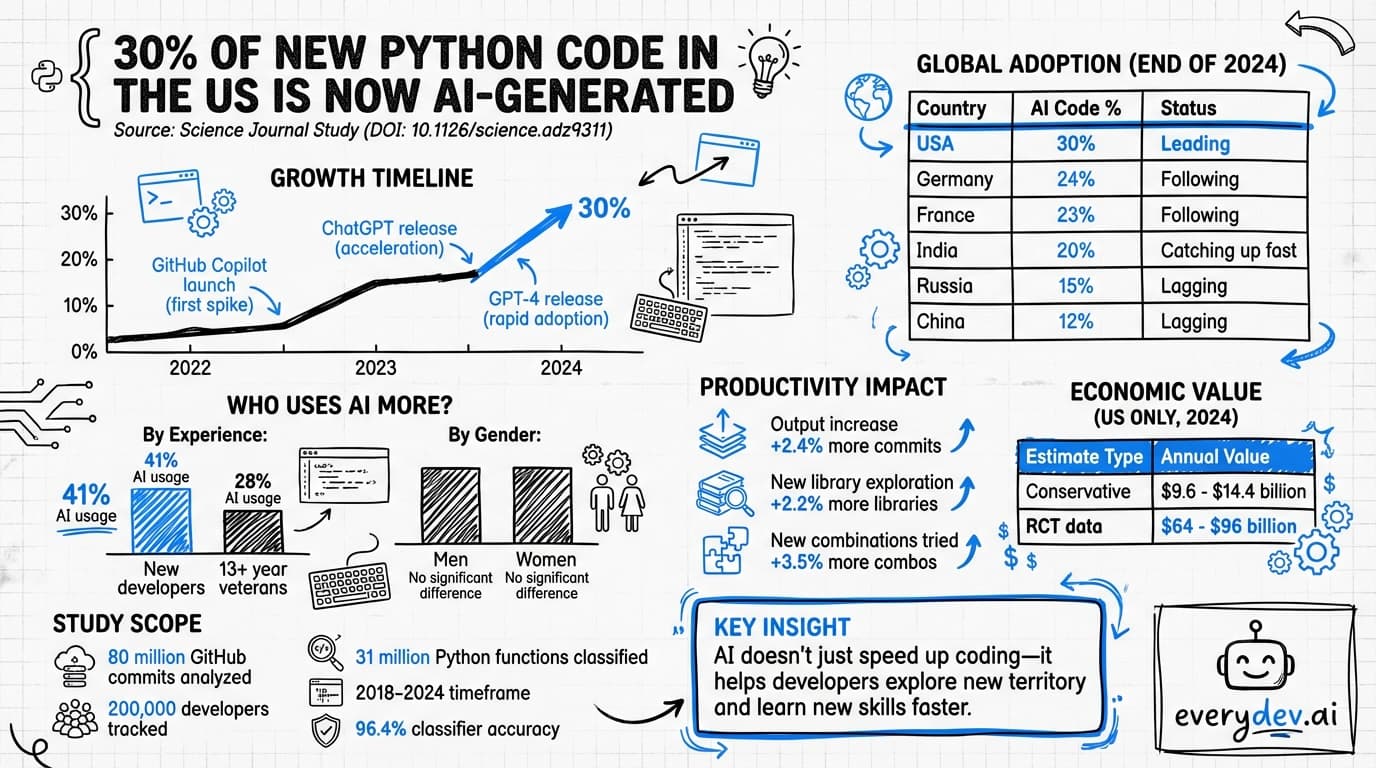 AI Now Writes 30% of new Code: What Developers Need to Know