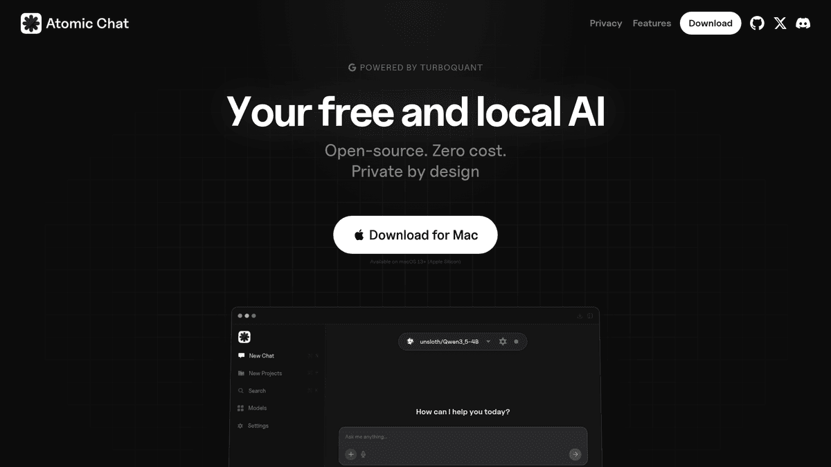 Atomic Chat - Local LLM Desktop Chat App | EveryDev.ai