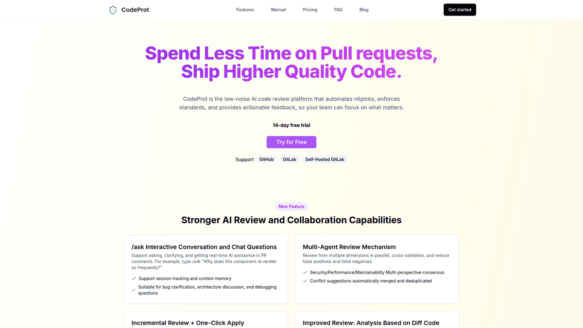 CodeProt - AI Code Review Platform | EveryDev.ai