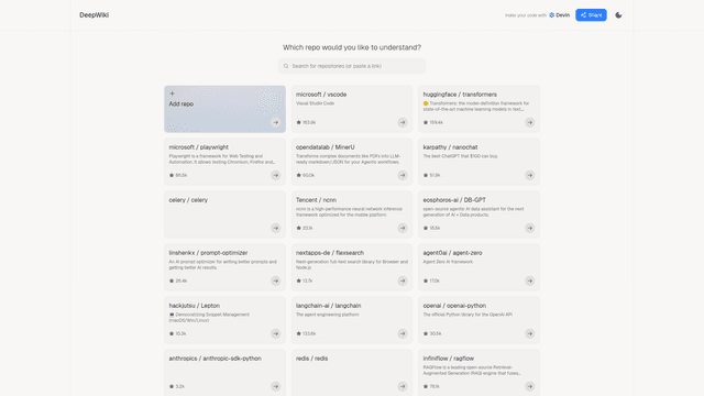 DeepWiki - AI Wiki for GitHub Repos | EveryDev.ai