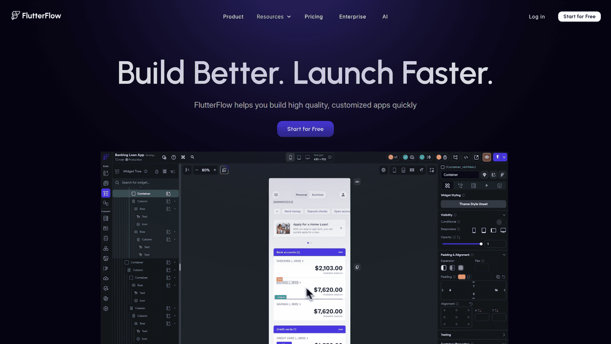 FlutterFlow - Visual Flutter App Builder | EveryDev.ai