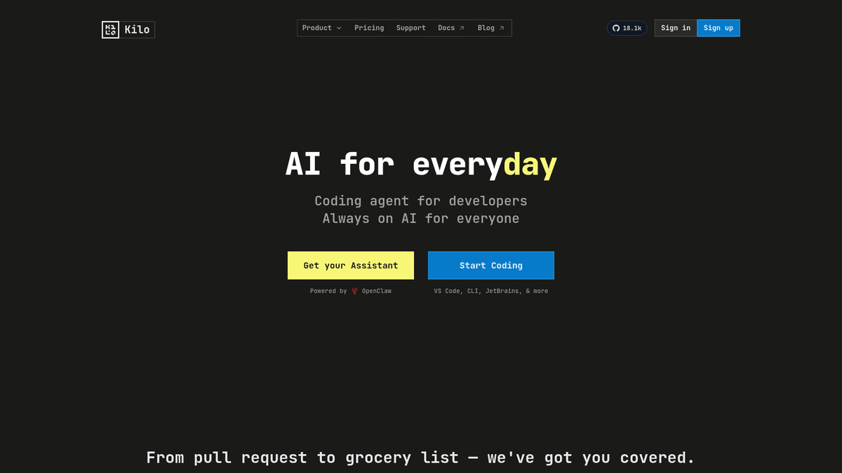 Kilo Code - Open Source AI Coding Agent | EveryDev.ai