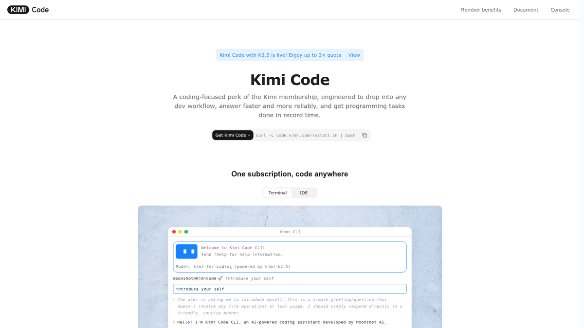 Kimi Code - AI Coding Assistant | EveryDev.ai