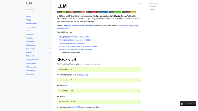 LLM CLI - CLI Tool for LLM Prompts | EveryDev.ai