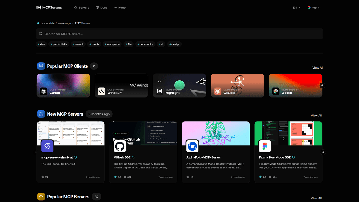 MCP Servers - MCP Server Directory | EveryDev.ai