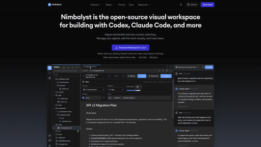 Nimbalyst - Visual Workspace for AI Coding Agents | EveryDev.ai