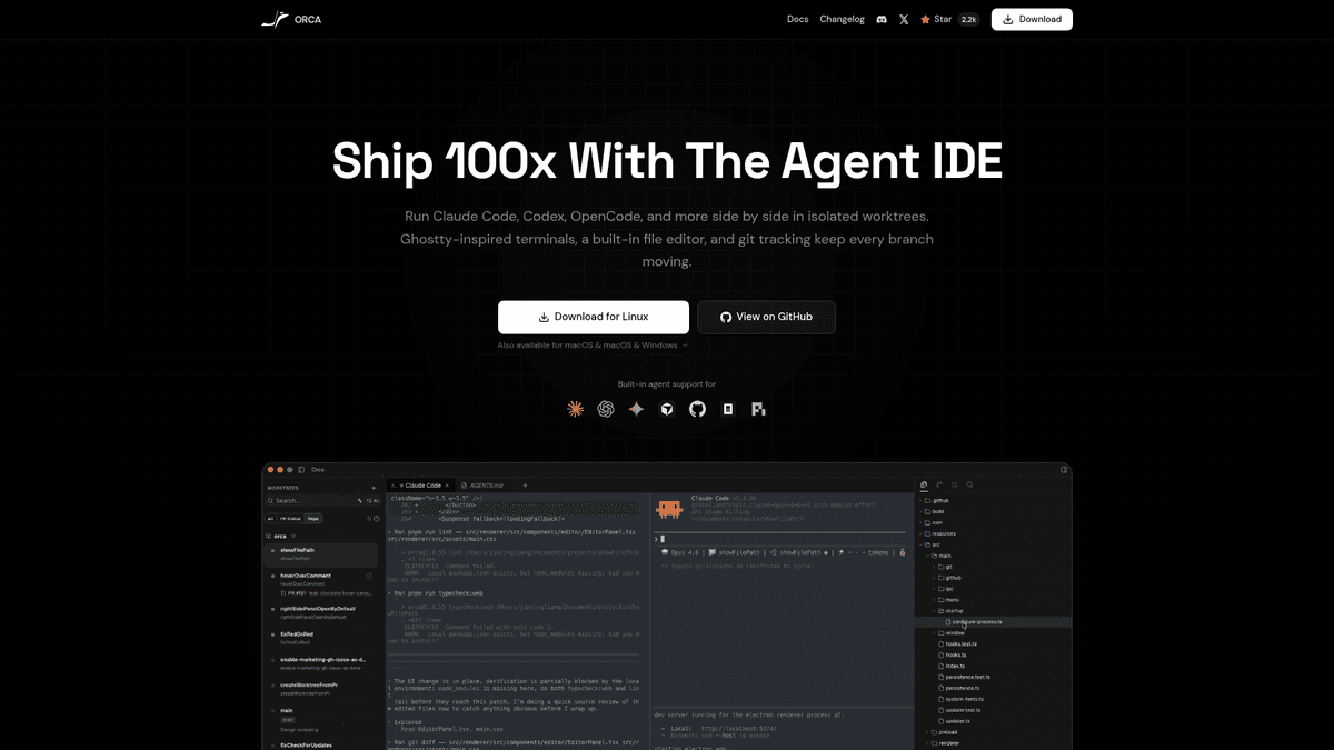 Orca - Open Source Parallel Agent IDE | EveryDev.ai