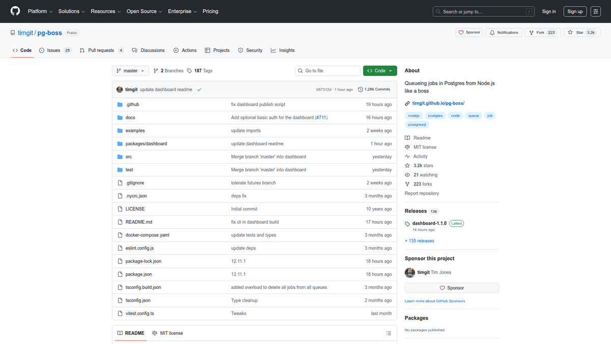 pg-boss - PostgreSQL Job Queue for Node.js | EveryDev.ai