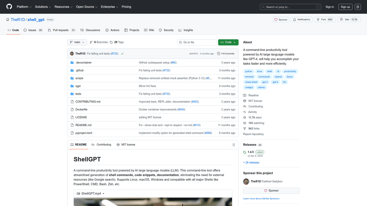 ShellGPT - AI Assistant for Terminal | EveryDev.ai