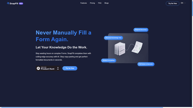 SnapFill - AI Form Filler for Docs | EveryDev.ai