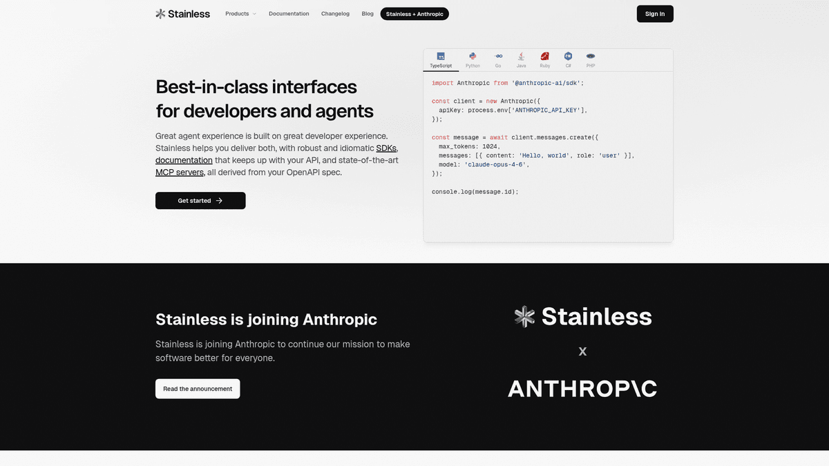 Stainless - SDK Generator from OpenAPI Spec | EveryDev.ai