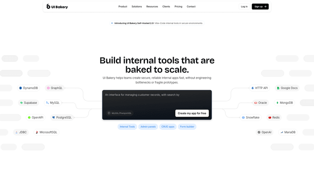 UI Bakery - Internal App Builder with AI | EveryDev.ai