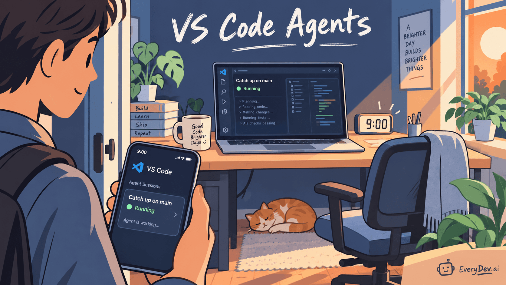 VS Code agents can run scheduled tasks on an awake computer and accept instructions from your phone.