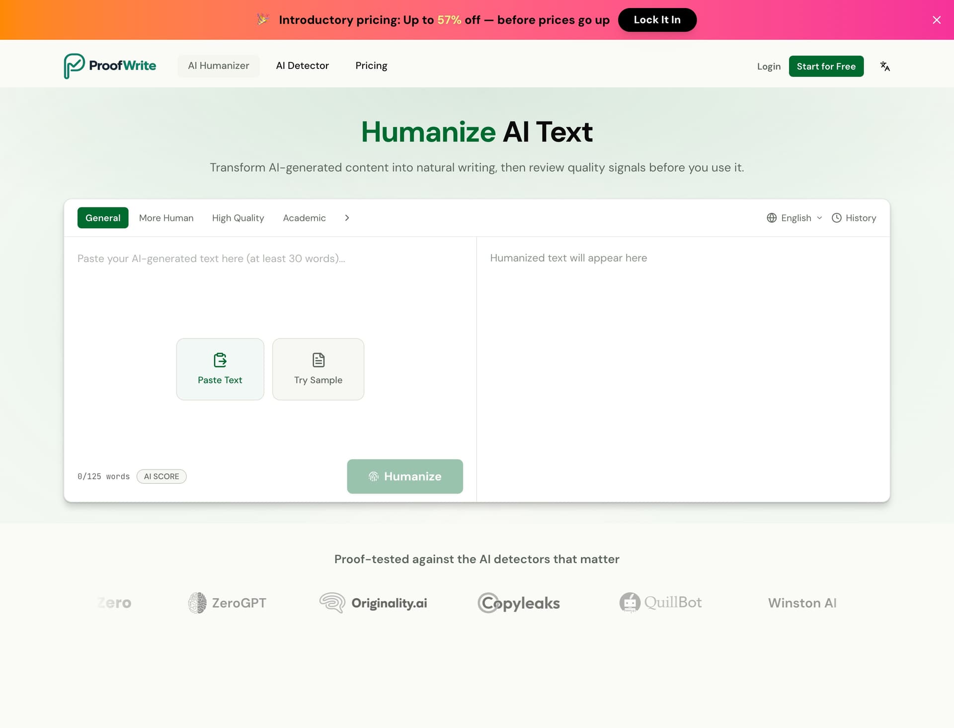 ProofWrite.ai — Humanize and Verify AI-Assisted Writing