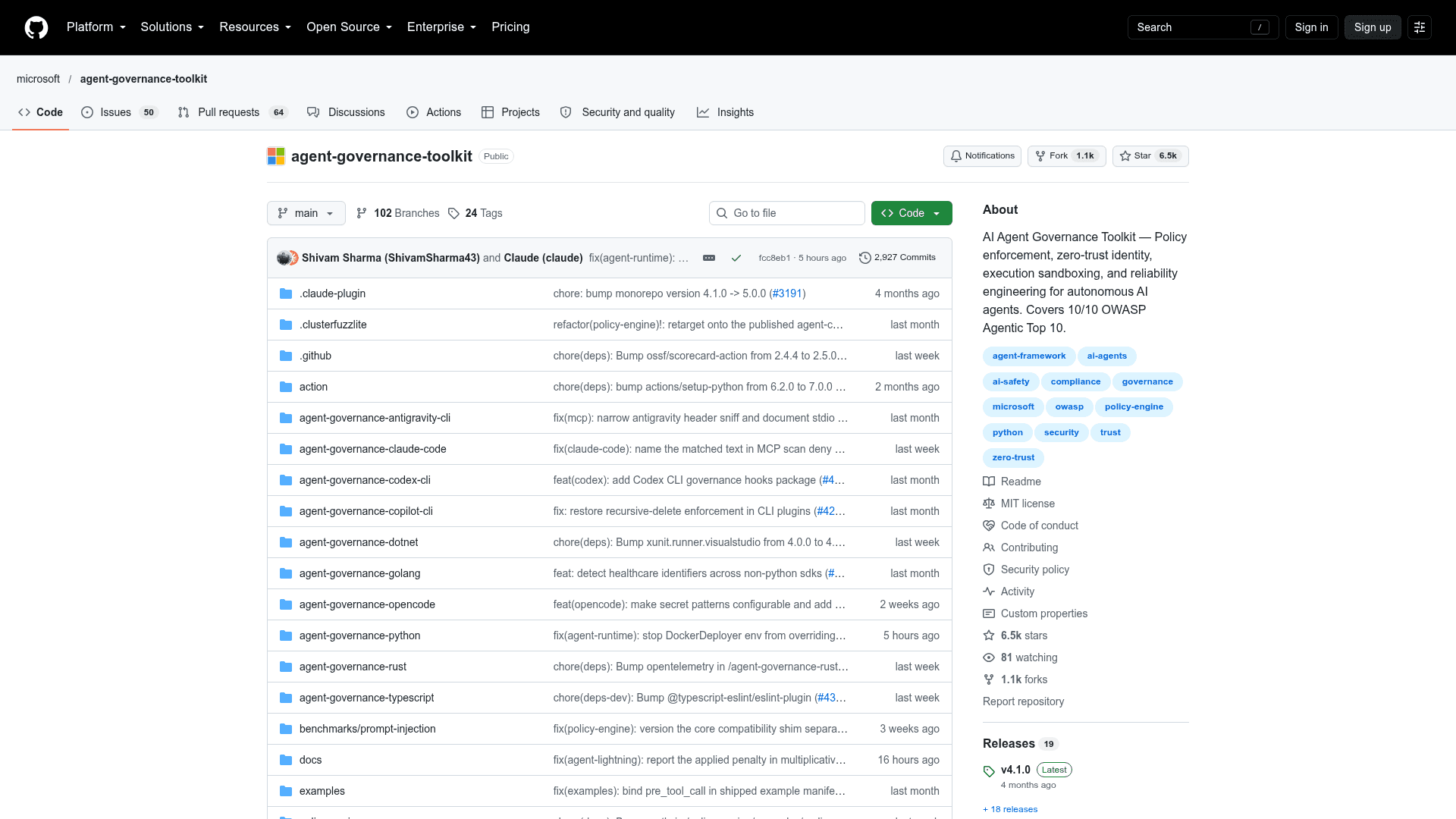 Agent Governance Toolkit - 1