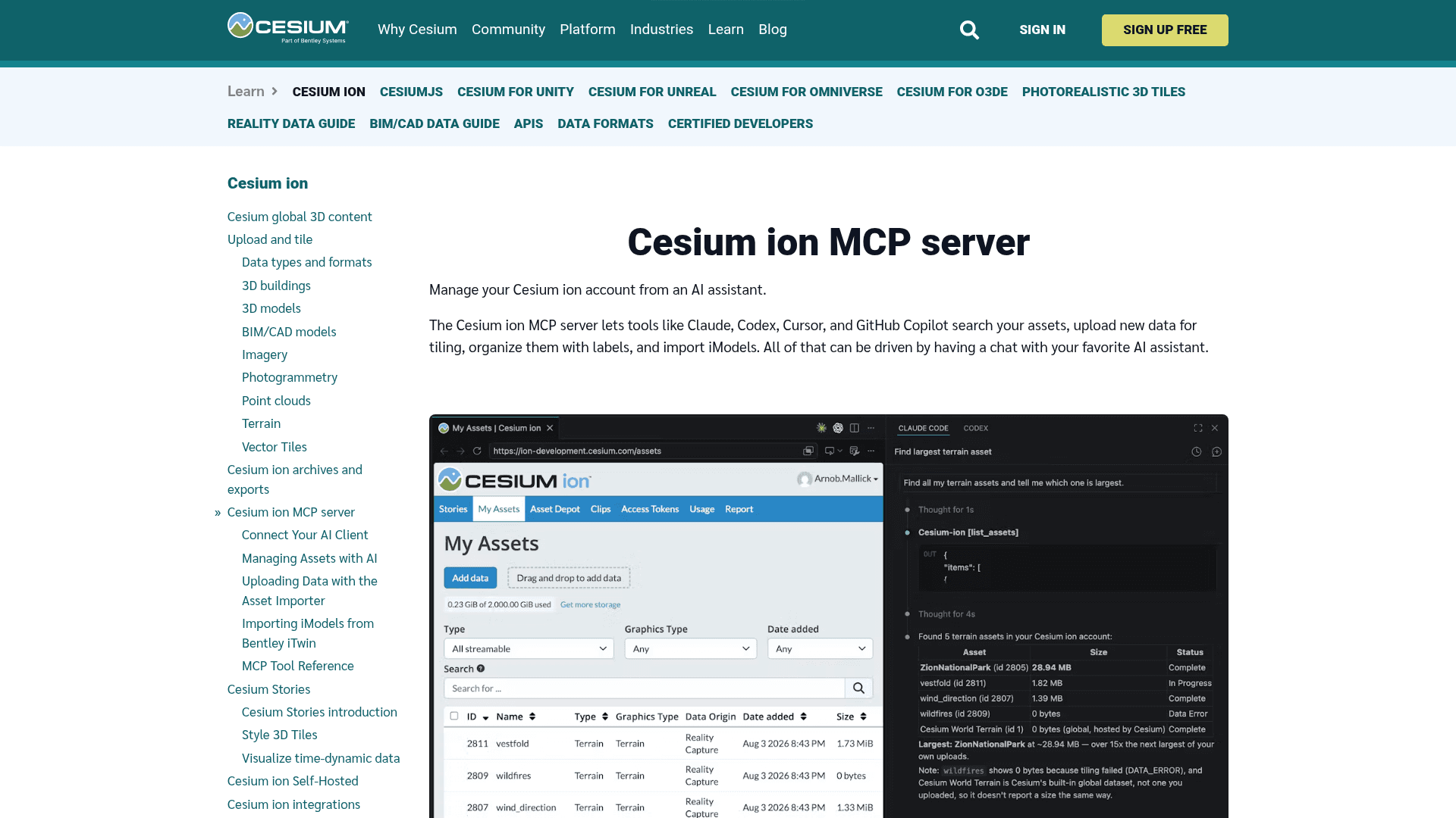 Cesium ion MCP Server - 1
