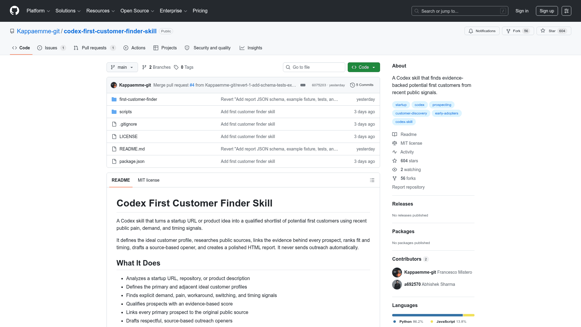 Codex First Customer Finder Skill - 1