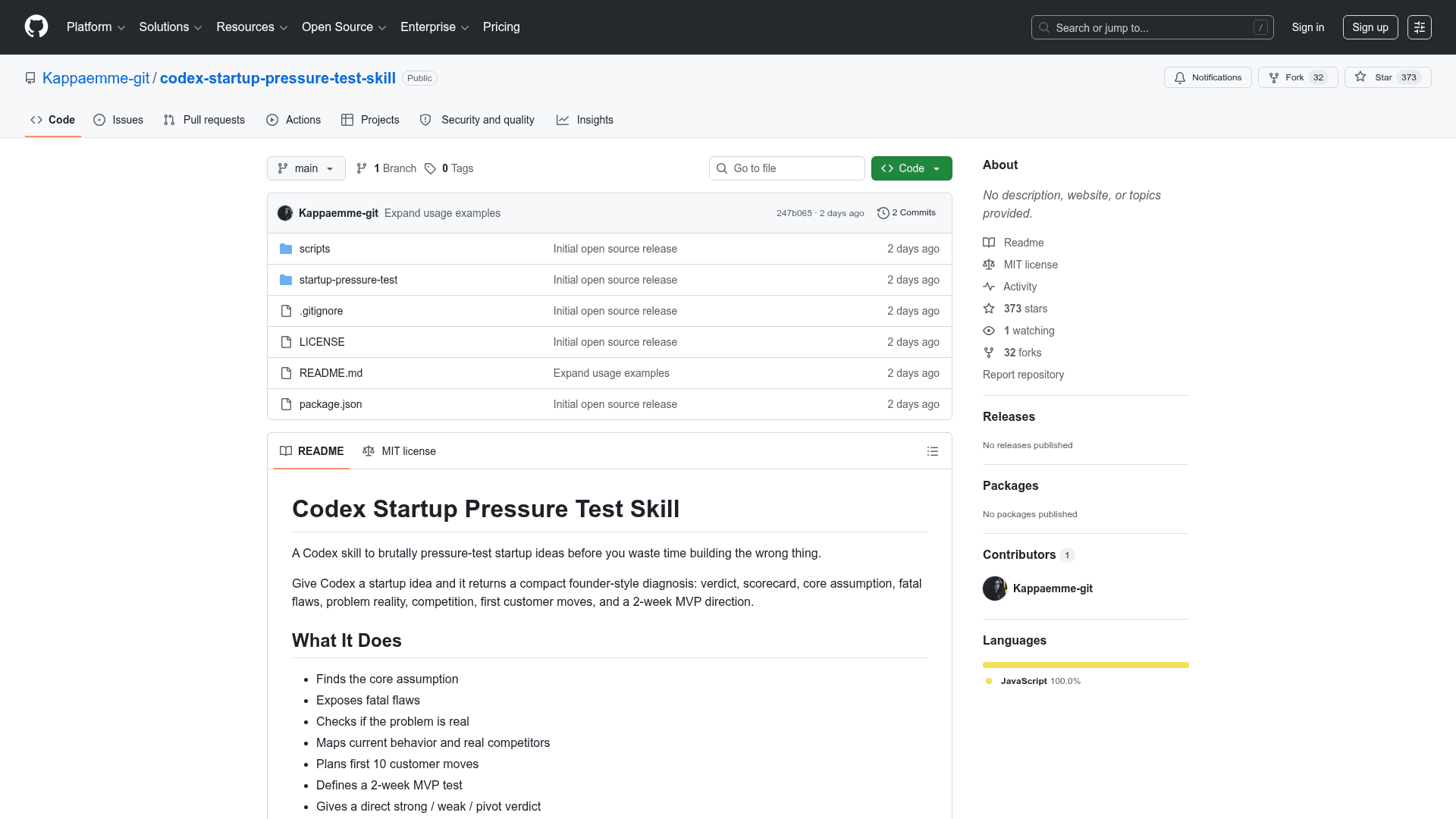 Codex Startup Pressure Test Skill - 1