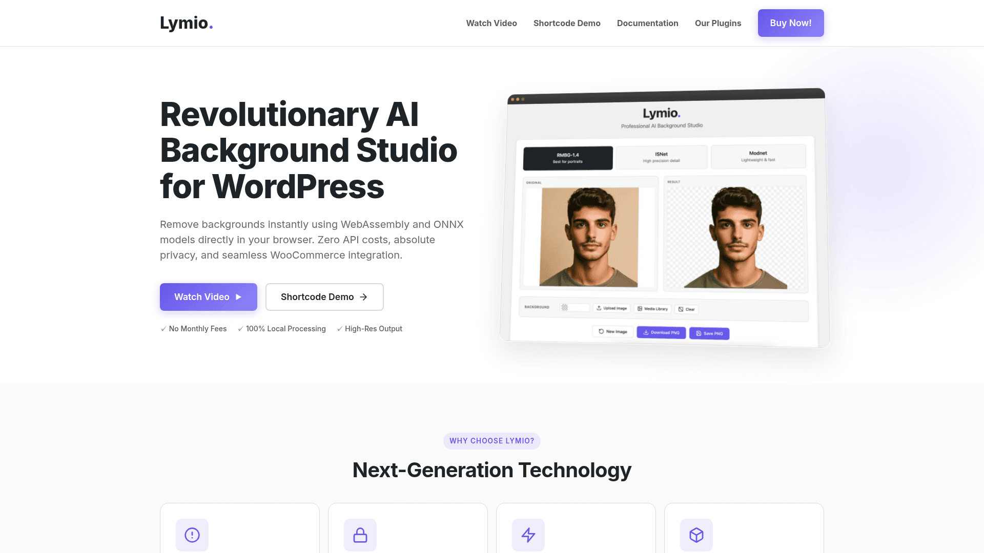 Lymio: Background Remover for WordPress - 1