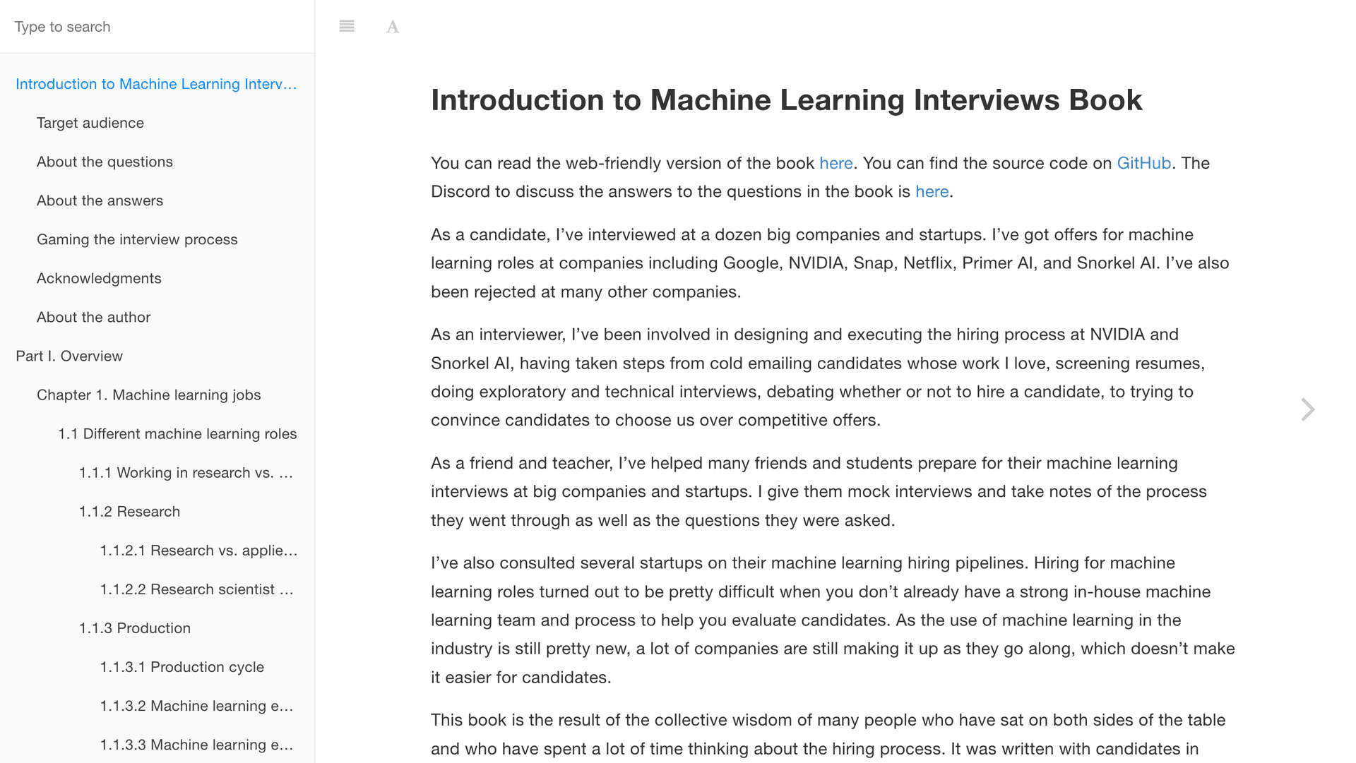 Machine Learning Interviews Book