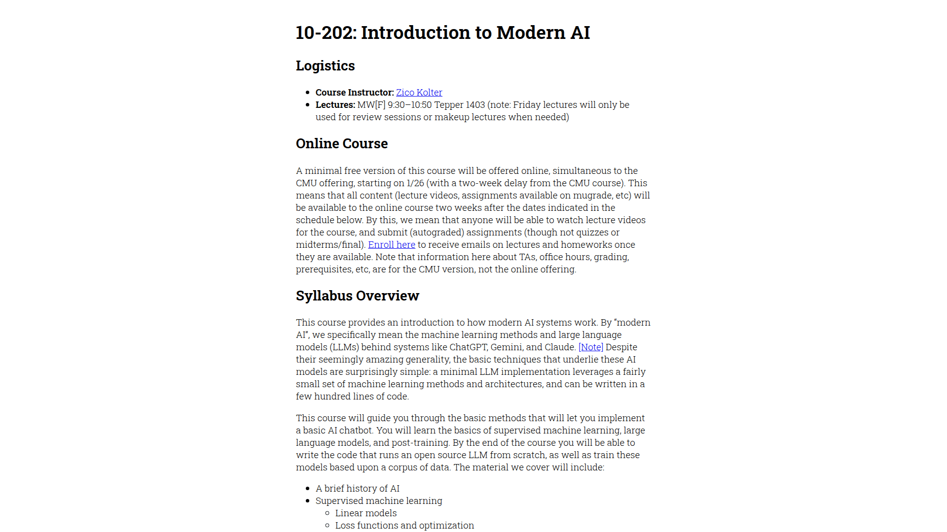 10-202: Introduction to Modern AI - 1