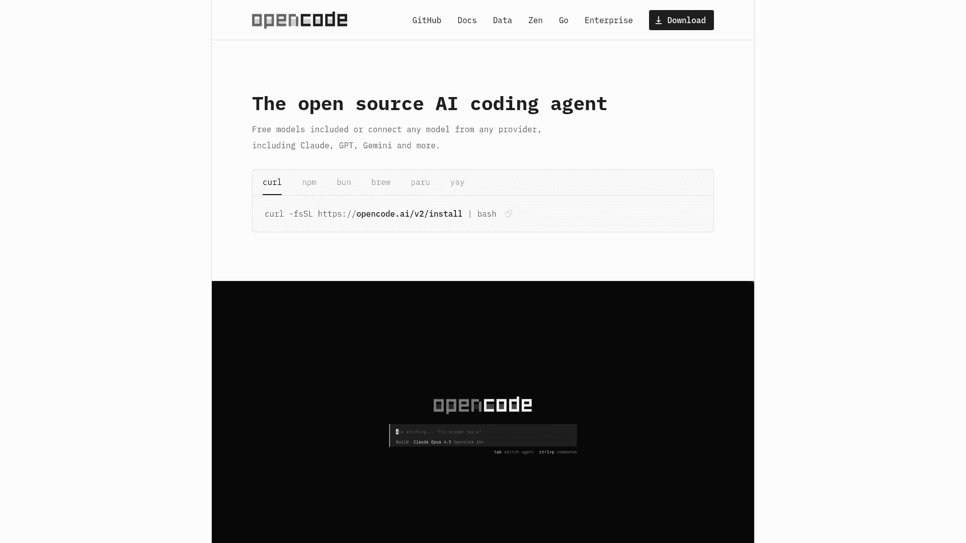 OpenCode screenshot