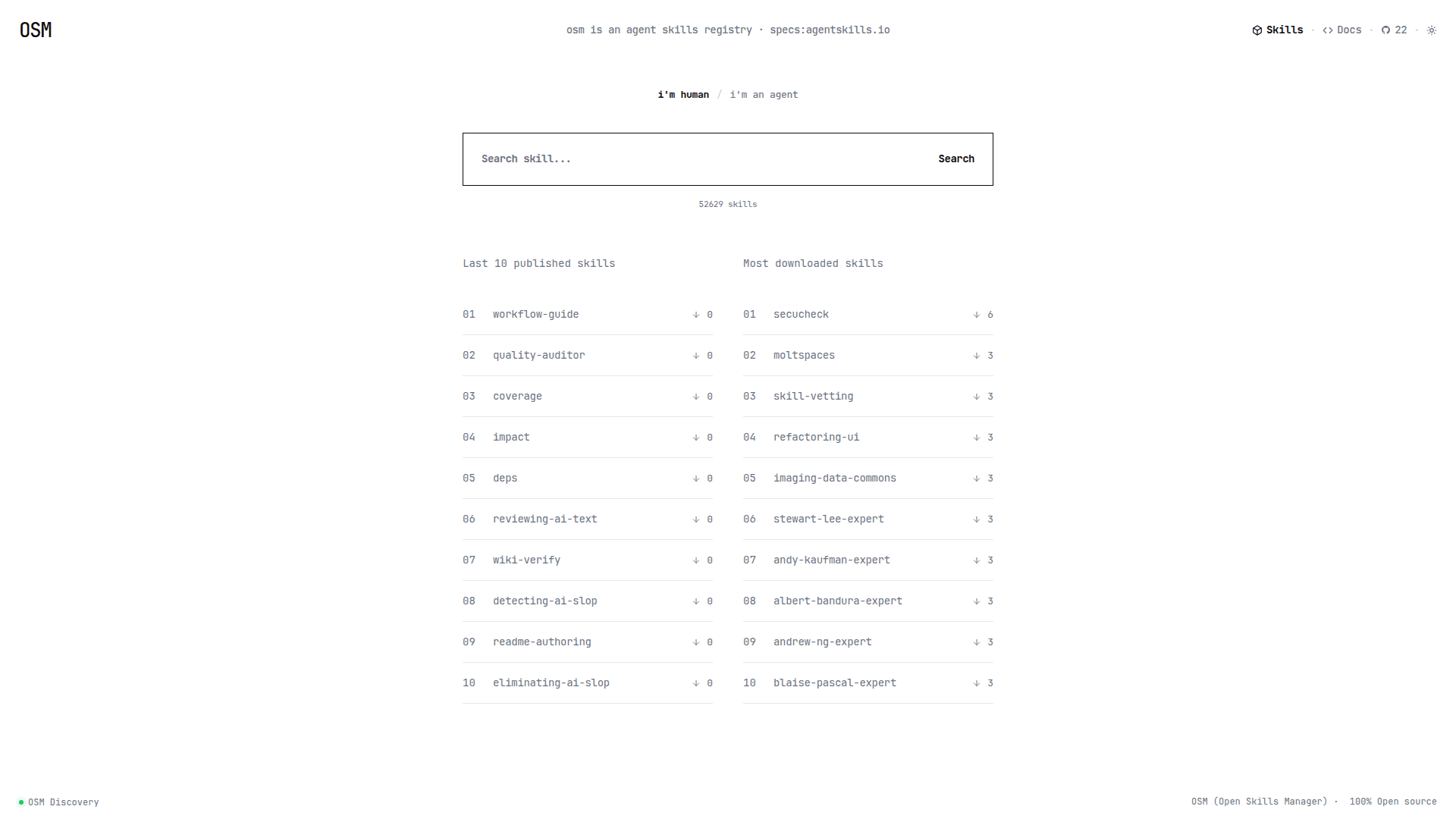 OSM - Open Skills Manager