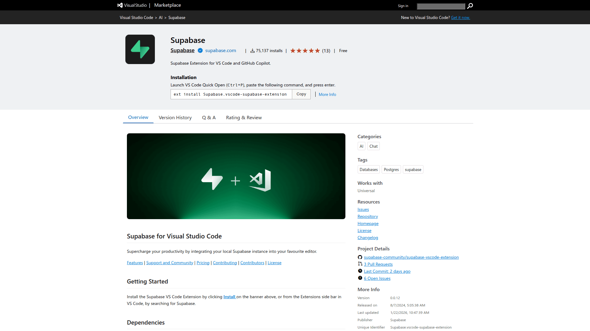 Supabase VS Code Extension