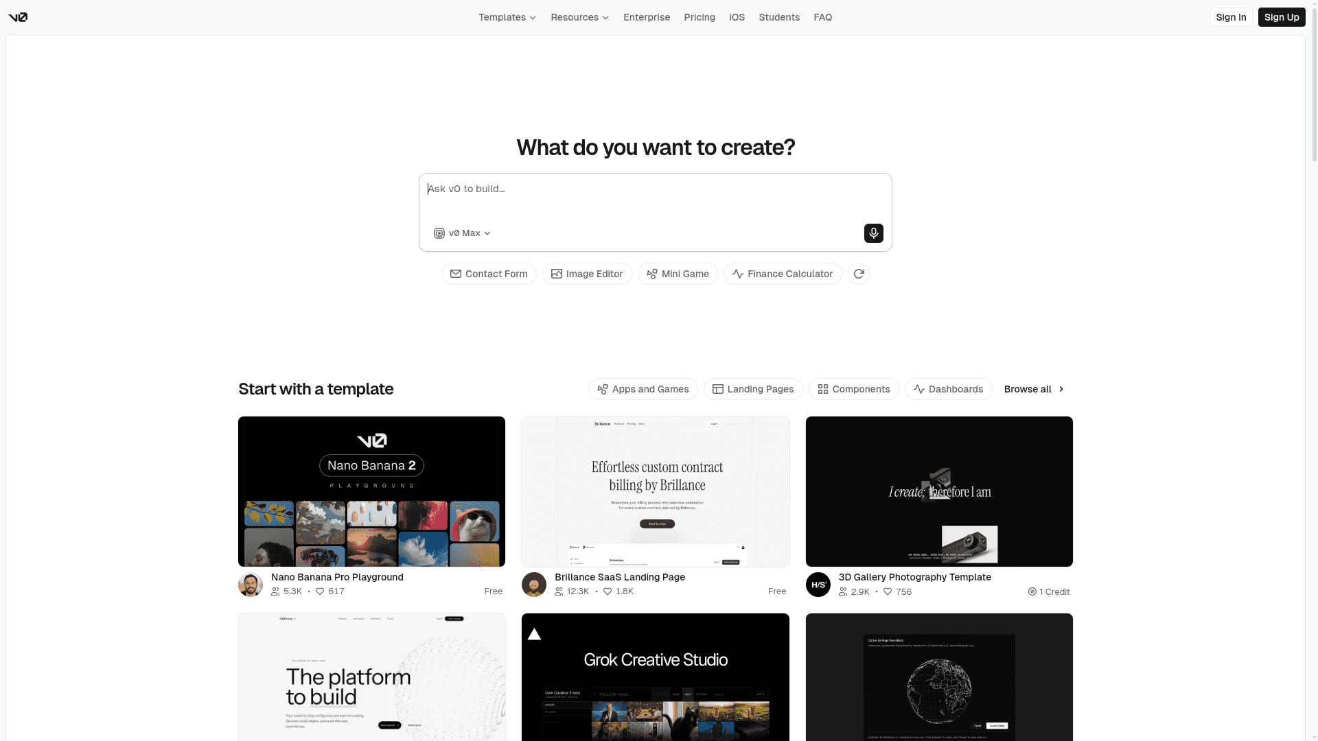 v0 screenshot