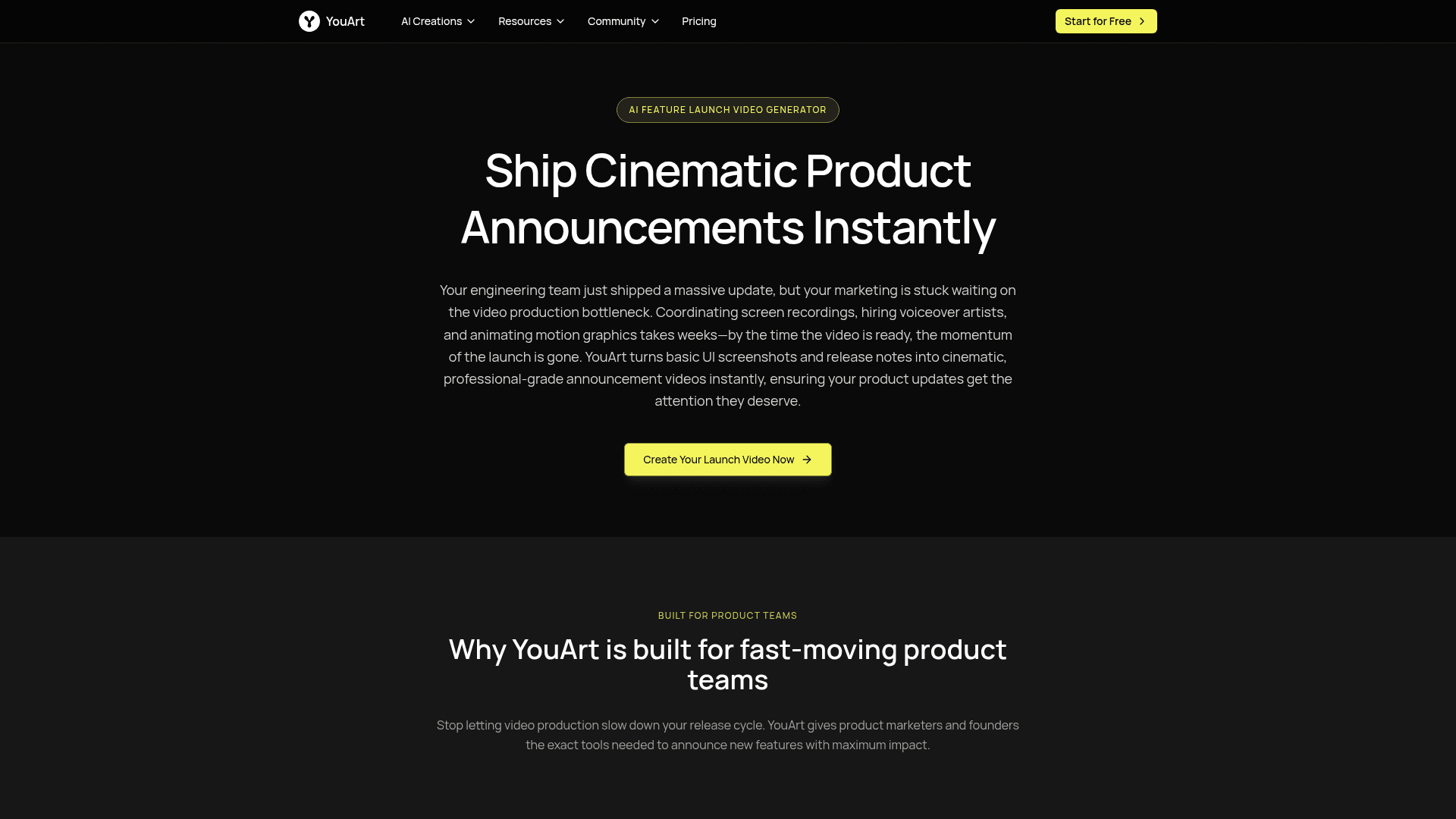 YouArt AI Feature Launch Video Generator - 1