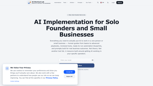 AI Shortcut Lab - AI Automation Guides and Blueprints | EveryDev.ai