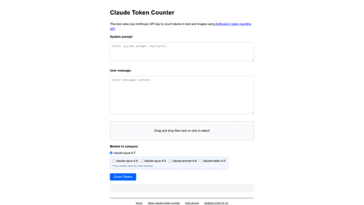 Token Counter Text Claude Token Counter - Token Counter for Claude | EveryDev.ai