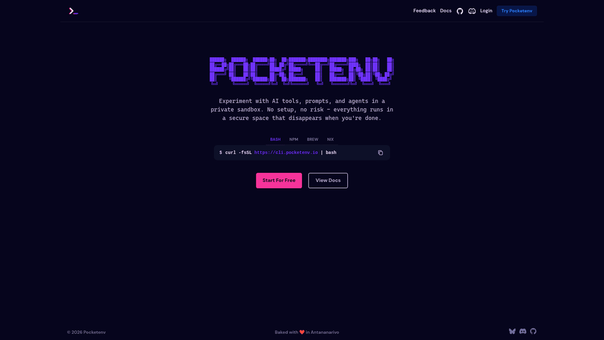 Pocketenv - Open Sandbox Platform for Agents | EveryDev.ai