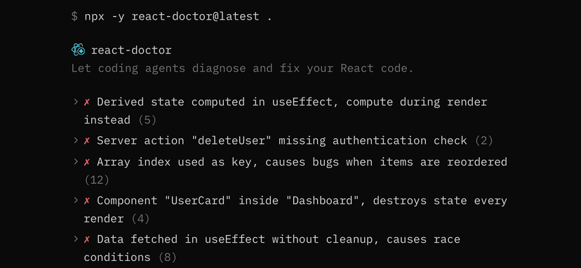 React Code Screenshots React Doctor - AI React Code Analyzer | EveryDev.ai