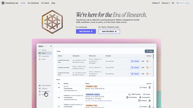Transformer Lab - Open Source ML Research Platform | EveryDev.ai