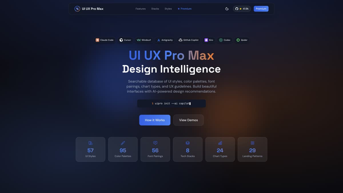 UI UX Pro Max Skill - AI Design Intelligence Skill | EveryDev.ai