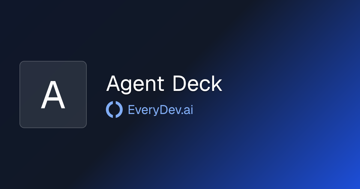 Agent Deck - Terminal UI for AI Coding Agents | EveryDev.ai