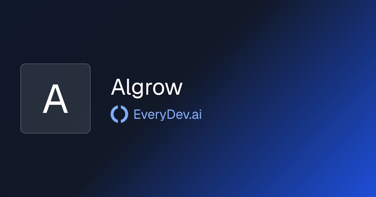 Algrow - AI YouTube Growth Platform | EveryDev.ai