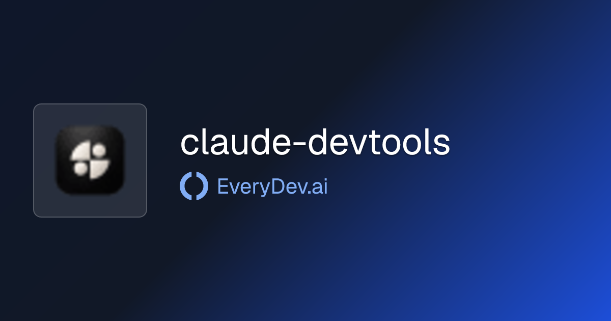 claude-devtools - Claude Code Session Inspector | EveryDev.ai